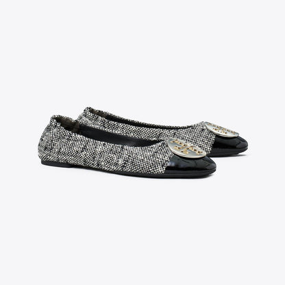 Tory Burch Claire Cap-Toe Ballet PERFECT BLACK / NEW IVORY