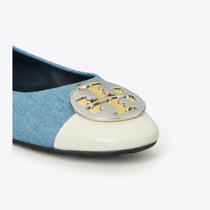 Tory Burch Claire Cap-Toe Ballet JEANS / BLANC