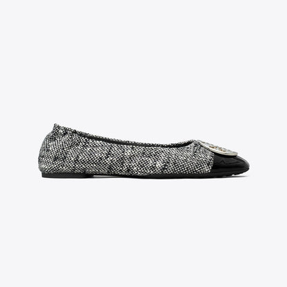 Tory Burch Claire Cap-Toe Ballet PERFECT BLACK / NEW IVORY
