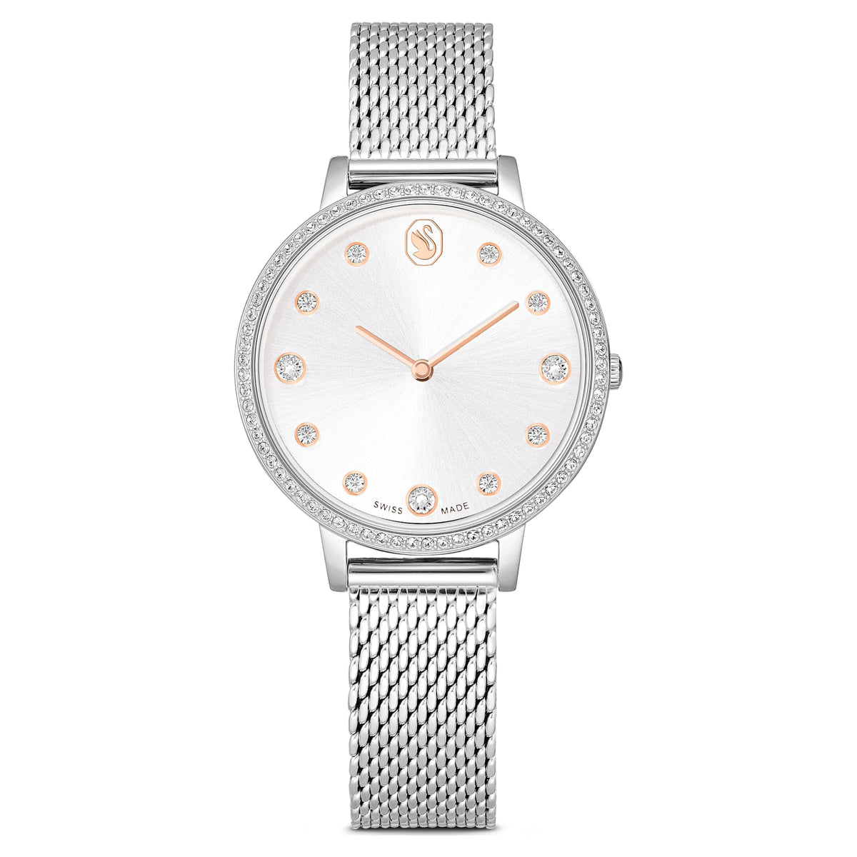 Swarovski Clarica Watch Swiss Made Metal Bracelet Silver Tone Stainless Steel SW5740971