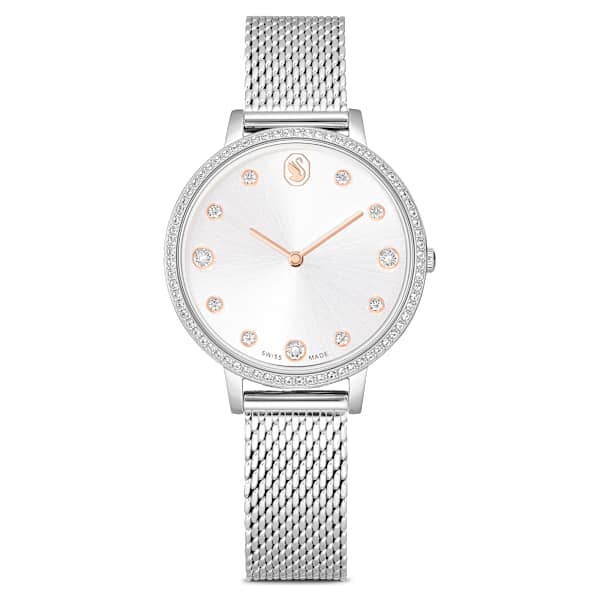 Swarovski Clarica Watch Swiss Made Metal Bracelet Silver Tone Stainless Steel SW5740971