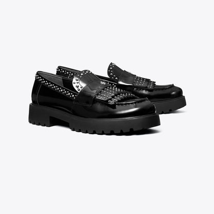 Tory Burch Classic Fringe Lug Loafer PERFECT BLACK