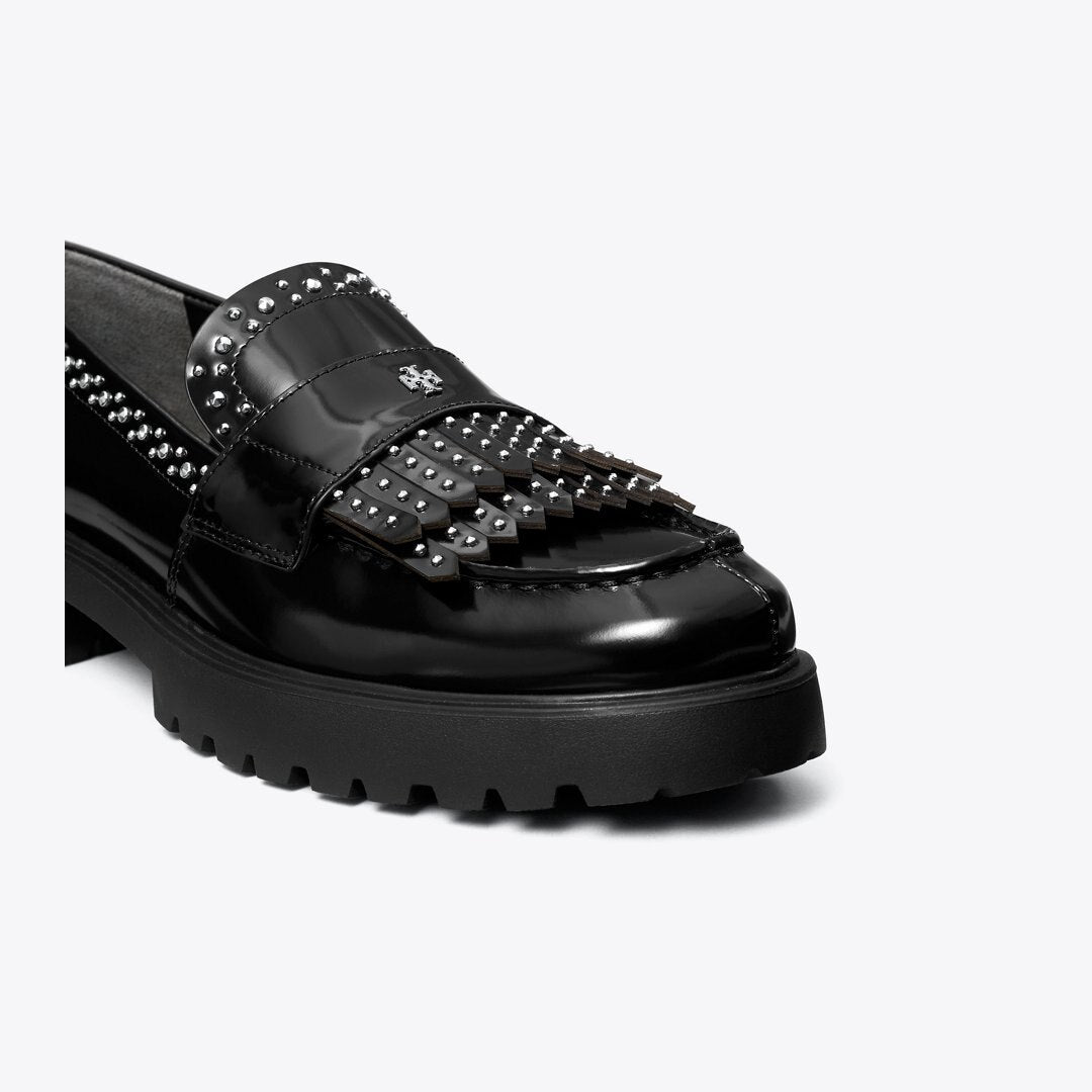 Tory Burch Classic Fringe Lug Loafer PERFECT BLACK