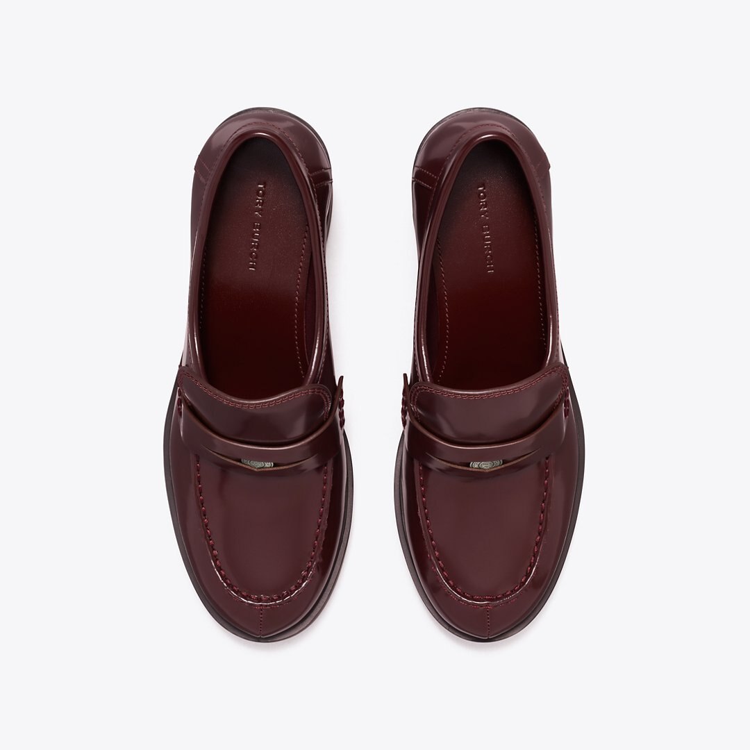 Tory Burch Classic Heeled Lug Loafer PLUM