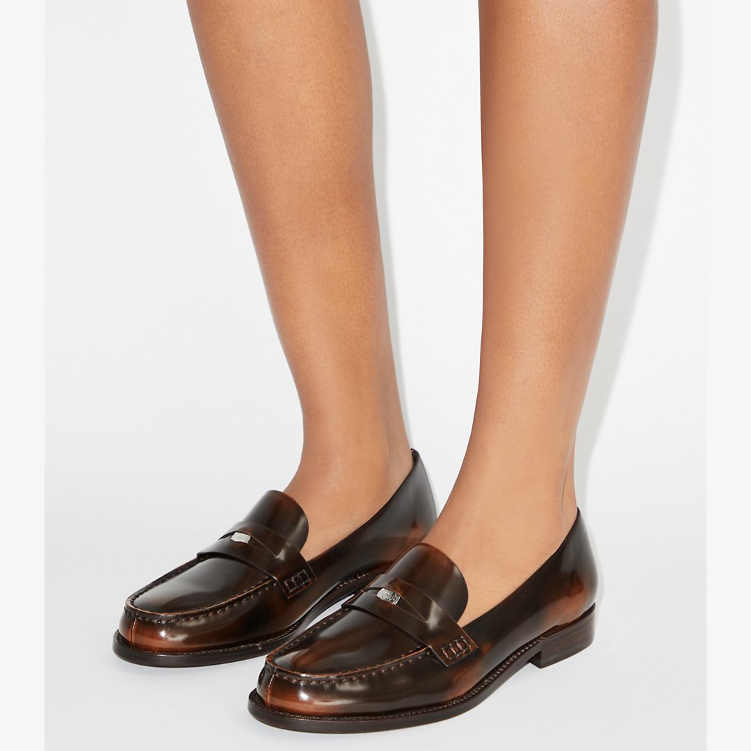 Tory Burch Classic Penny Loafer BRUSHED CHOCOLATE