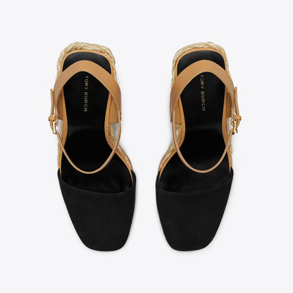 Tory Burch Closed-Toe High Espadrille PERFECT BLACK