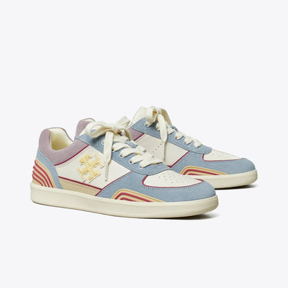 Tory Burch Clover Court Sneaker NEW IVORY / YELLOW CANARY / ARIA BLUE