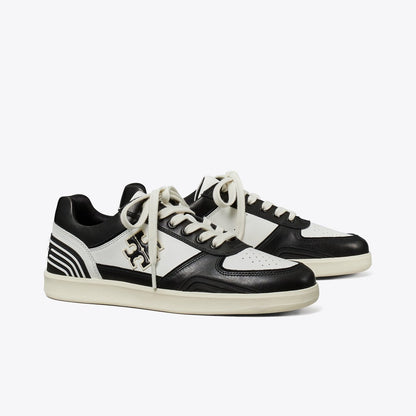 Tory Burch Clover Court Sneaker WHITE / PERFECT BLACK