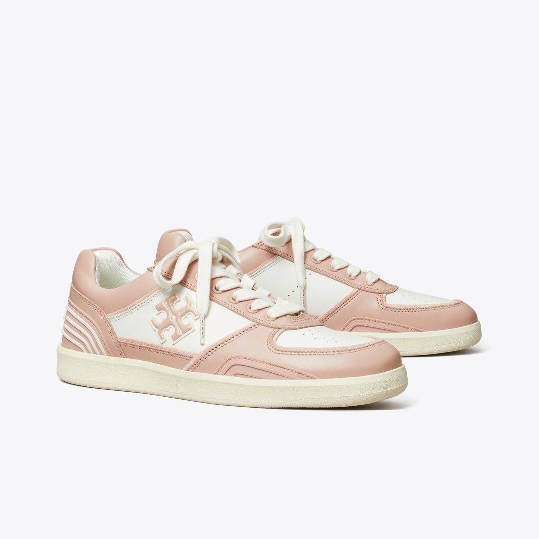 Tory Burch Clover Court Sneaker WHITE / SHELL PINK