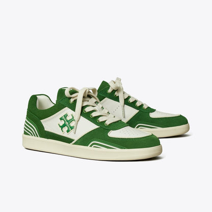Tory Burch Clover Court Sneaker WHITE / MOSSY GREEN / MOSSY GREEN