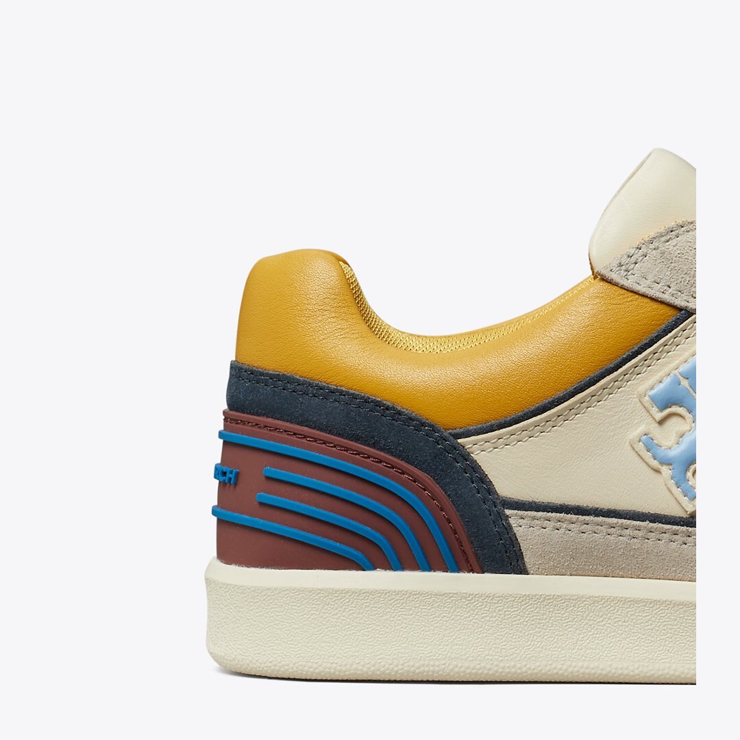 Tory Burch Clover Court Sneaker LIGHT CREAM / CALCARE / DARK CARMINE