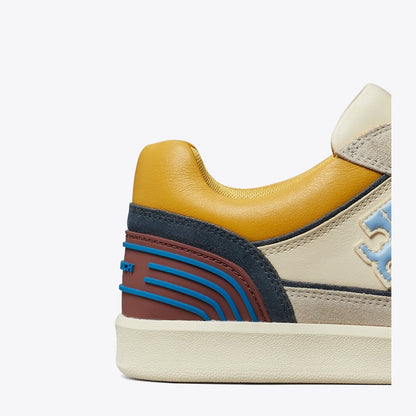 Tory Burch Clover Court Sneaker LIGHT CREAM / CALCARE / DARK CARMINE