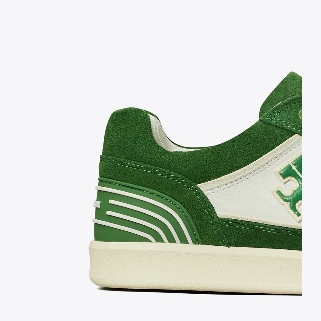 Tory Burch Clover Court Sneaker WHITE / MOSSY GREEN / MOSSY GREEN