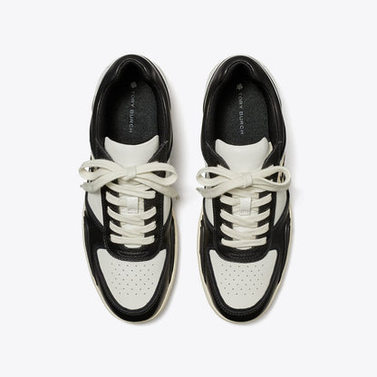 Tory Burch Clover Court Sneaker WHITE / PERFECT BLACK