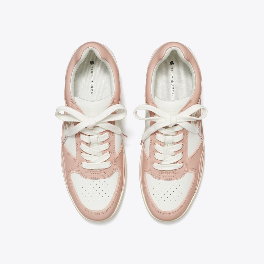 Tory Burch Clover Court Sneaker WHITE / SHELL PINK