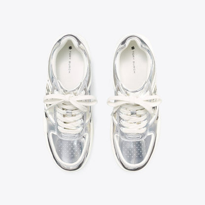 Tory Burch Clover Court Sneaker ARGENTO / 0YSTER MUSHROOM