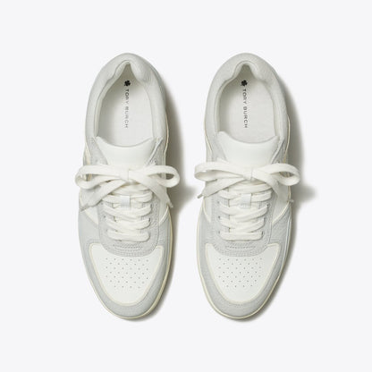 Tory Burch Clover Court Sneaker WHITE / POWDER BLUE