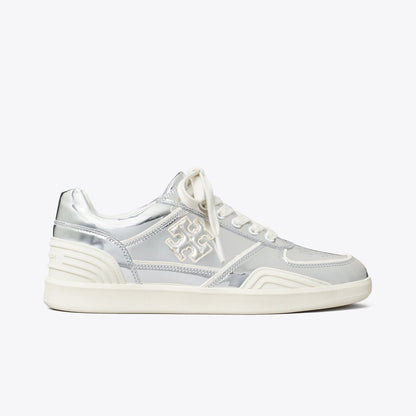Tory Burch Clover Court Sneaker ARGENTO / 0YSTER MUSHROOM
