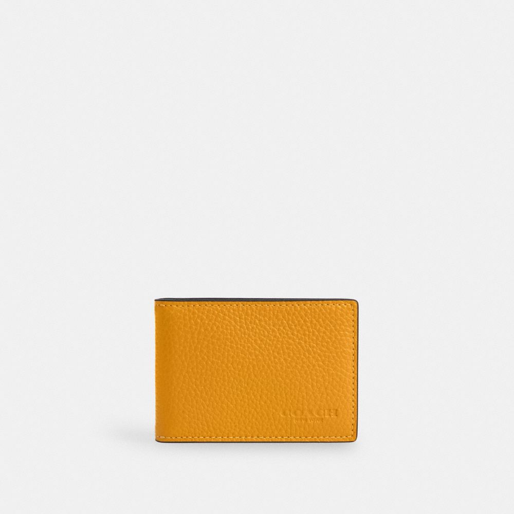 Compact Billfold Wallet Pebbled Leather-Buttercup Pebbled Leather-Buttercup