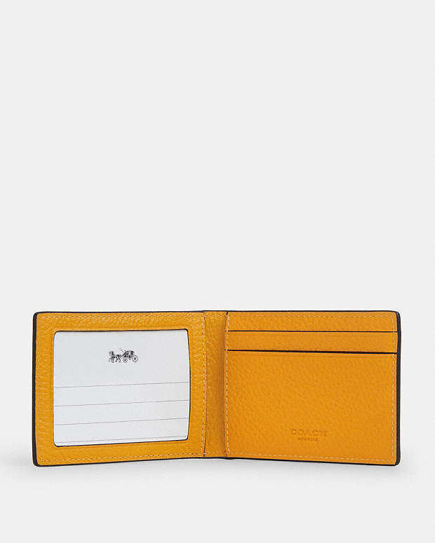 Compact Billfold Wallet Pebbled Leather-Buttercup Pebbled Leather-Buttercup
