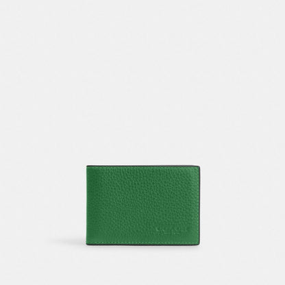 Compact Billfold Wallet Pebbled Leather-Kelly Pebbled Leather-Kelly