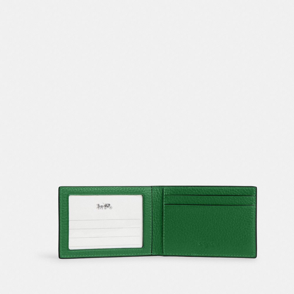 Compact Billfold Wallet Pebbled Leather-Kelly Pebbled Leather-Kelly