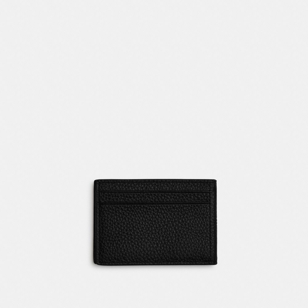 Compact Billfold Wallet Pebbled Leather-Gunmetal-Black Pebbled Leather-Gunmetal-Black