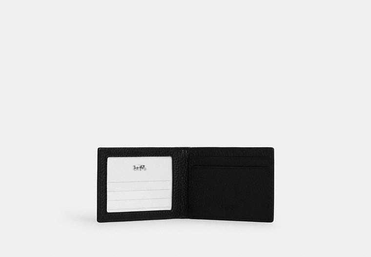 Compact Billfold Wallet Pebbled Leather-Gunmetal-Black Pebbled Leather-Gunmetal-Black