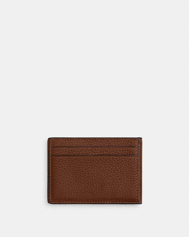 Compact Billfold Wallet Pebbled Leather-Saddle Pebbled Leather-Saddle