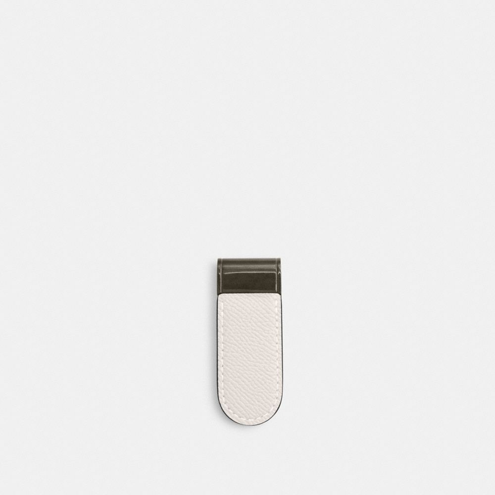 Coach Money Clip Gunmetal Chalk