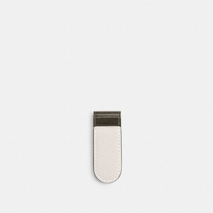 Coach Money Clip Gunmetal Chalk