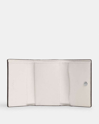 Micro Wallet Pebbled Leather-Silver-Chalk Pebbled Leather-Silver-Chalk