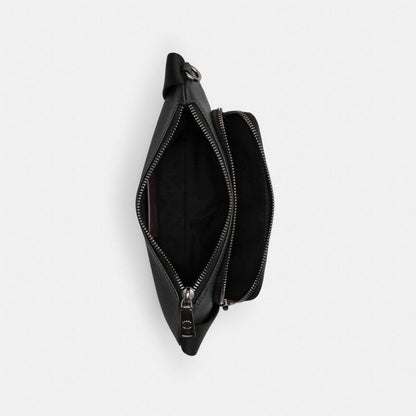 Coach Belt Bag With Signature Canvas Interior Detail Black