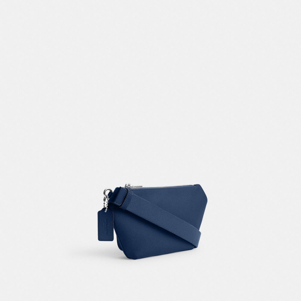 Coach Belt Bag With Signature Canvas Interior Detail Deep Blue