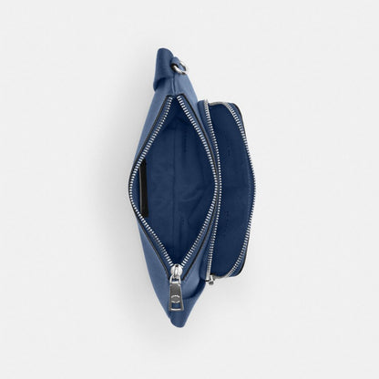 Coach Belt Bag With Signature Canvas Interior Detail Deep Blue