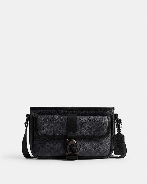 Beck Slim Crossbody In Signature Canvas Charcoal Charcoal