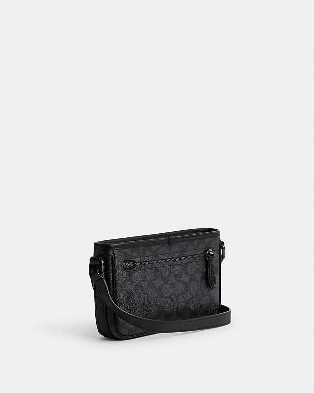 Beck Slim Crossbody In Signature Canvas Charcoal Charcoal