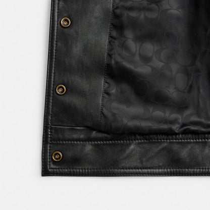 Coach Heritage C Snap Front Shrunken Jacket Black