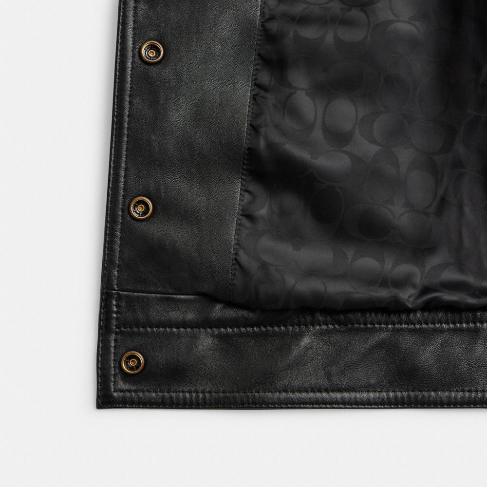 Coach Heritage C Snap Front Shrunken Jacket Black