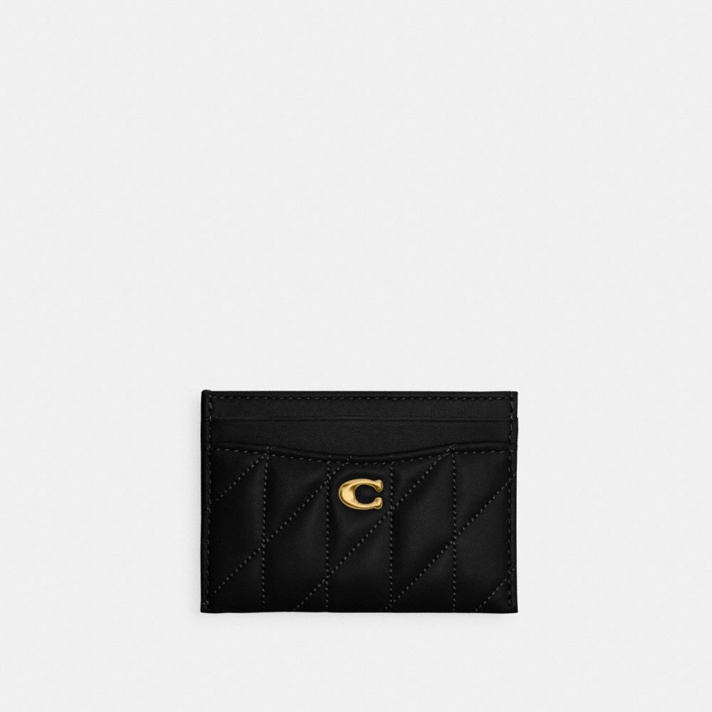 Coach Essential Card Case With Pillow Quilting Brass/Black