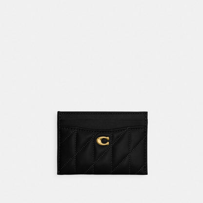 Coach Essential Card Case With Pillow Quilting Brass/Black