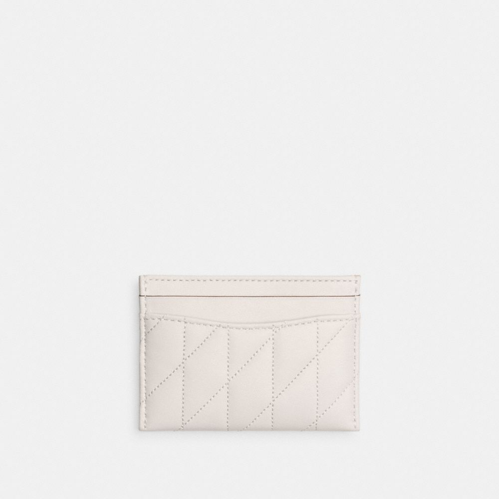 Coach Essential Card Case With Pillow Quilting Brass Chalk