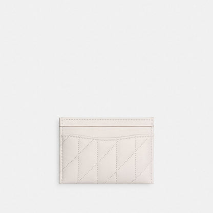 Coach Essential Card Case With Pillow Quilting Brass Chalk