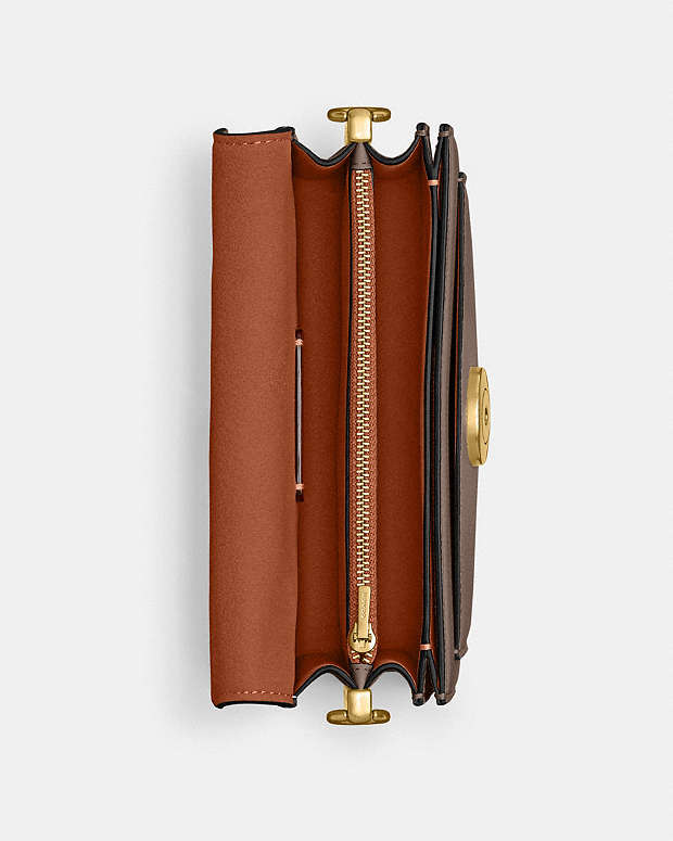 Tabby Shoulder Bag 20 Polished Pebble Leather-Brass-Dark Stone Polished Pebble Leather-Brass-Dark Stone
