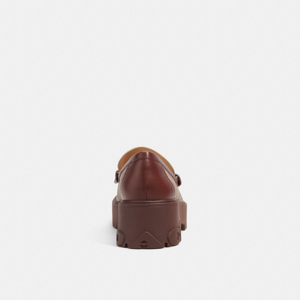 Coach Ruthie Loafer In Signature Canvas Khaki  Walnut