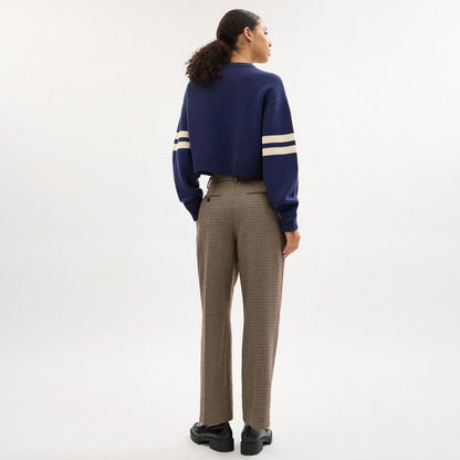 Coach Cropped Coach Sweater Navy