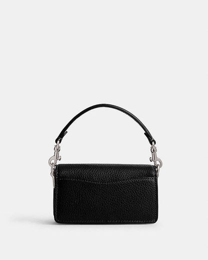 Tabby Bag 12 Polished Pebble Leather-Silver-Black Polished Pebble Leather-Silver-Black