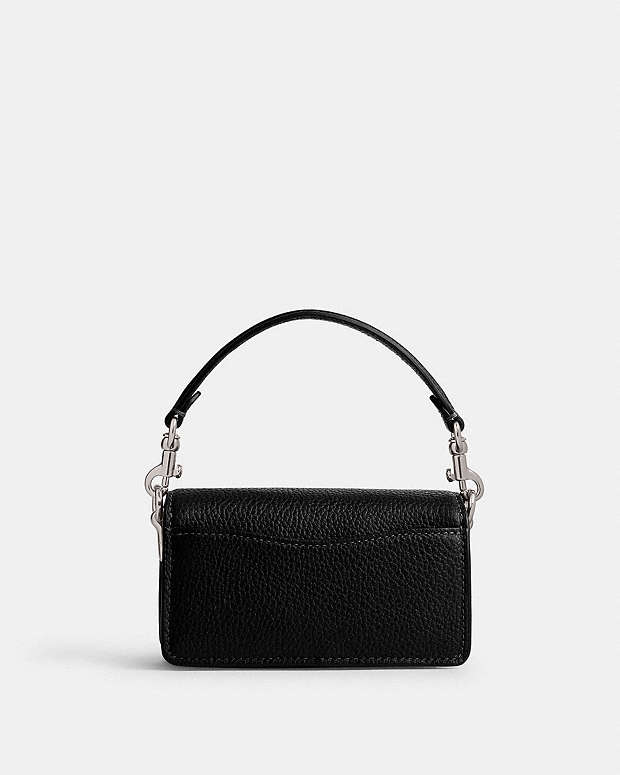 Tabby Bag 12 Polished Pebble Leather-Silver-Black Polished Pebble Leather-Silver-Black