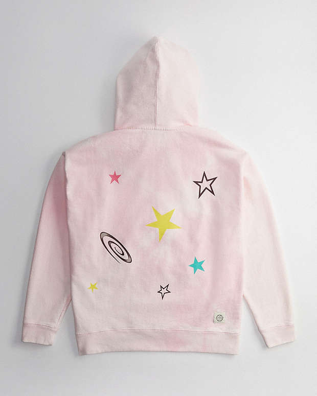 Hoodie With Floated Here To See You Print Light Pink Multi Light Pink Multi