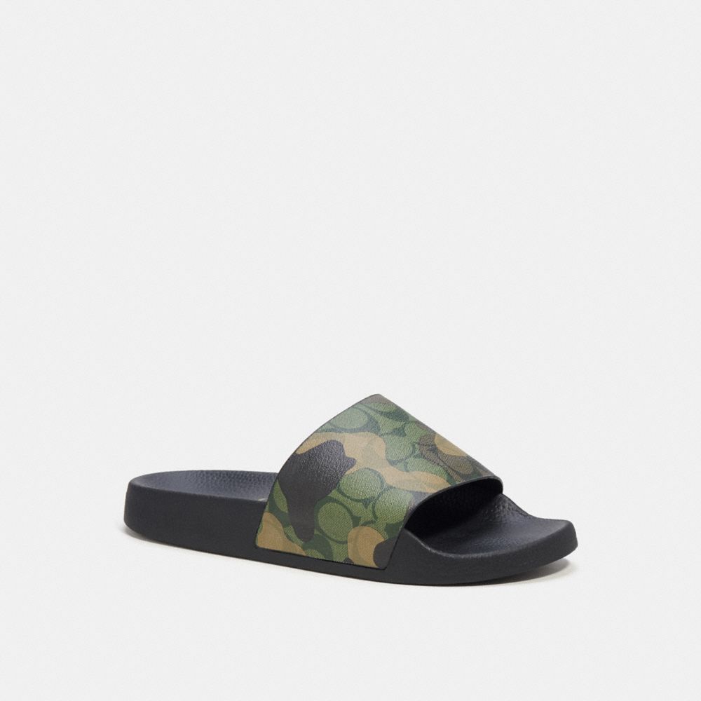 Coach Slide In Camo Print With Signature Gunmetal Green Multi